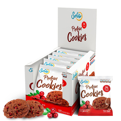 Протеиновое печенье Protein Cookies шоколадное с клюквой 50 грамм (коробка 10 шт.) Solvie