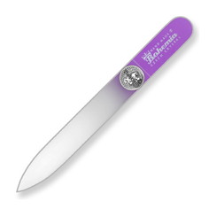 Пилка для ногтей Bohemia стеклянная фиолетовая 115 мм в чехле