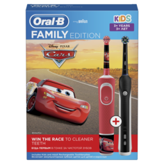 Электрическая зубная щетка Oral-B Family Edition: Pro 1+Kids «Тачки»