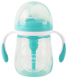 Бутылочка антиколиковая Happy Baby с ручками и силиконовой соской 180 мл aqua
