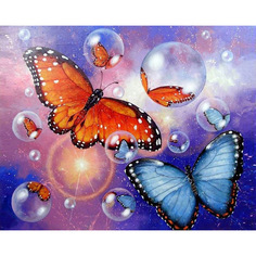 Картина по номерам на холсте 40*50 см Colibri "Бабочки в мыльных пузырях" (VA-0954)