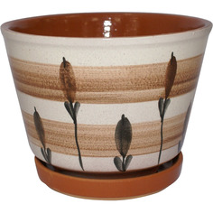 Горшок цветочный с поддоном ЛИСТОК 0,9 Л Кунгурская керамика