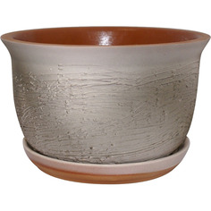 Горшок цветочный с поддоном ПАУТИНКА 1,5 Л Кунгурская керамика