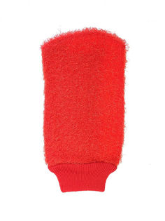 Мочалка-массажер Markethot в форме рукавицы Bath Towel, 13х21 см, красная