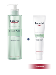 Очищаю гель DERMOPURE + сыворотка для проблемной кожи в Подарок Eucerin