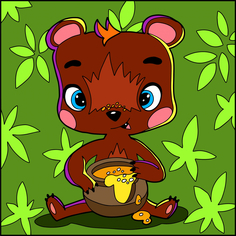 Картина по номерам Color Kit KIDS Медвежонок 20х20 UE037