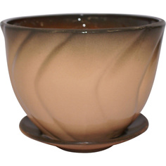 Горшок цветочный с поддоном БУМЕРАНГ 0,6 Л Кунгурская керамика