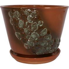 Горшок цветочный с поддоном КАМУШКИ 2,5 Л Кунгурская керамика