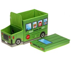 Короб для хранения игрушек Markethot Автобус Зеленый, 2 отделения