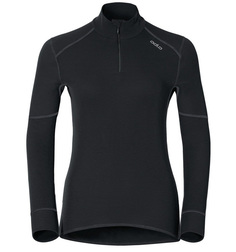 Футболка ODLO женская с длинным рукавом и молнией у ворота X-WARM, черный, XS INT