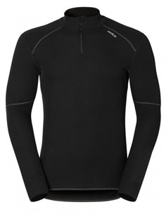 Футболка ODLO мужская с длинным рукавом и молнией у ворота X-WARM, черный, M INT