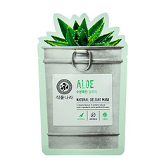 Маска для лица Shingmulnara Natural Delight Mask с соком листьев алоэ вера тканевая 25г