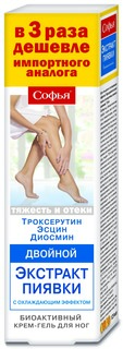 Крем-гель для ног Софья двойной экстракт пиявки троксерутин эсцин диосмин 125 мл