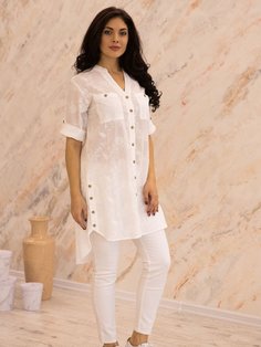 Платье-рубашка женское GANG 20-341-1 белое XL ГАНГ