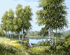 Картина по номерам, Русская природа, холст на подрамнике 40х50см Paintboy