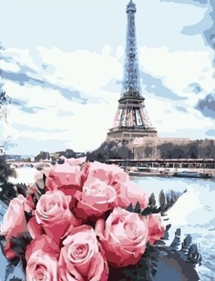 Картина по номерам, Розы Парижа, холст на подрамнике 40х50см Paintboy