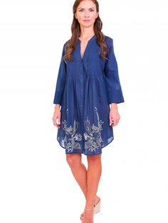 Платье-рубашка женское GANG 19-168-1 синее M ГАНГ