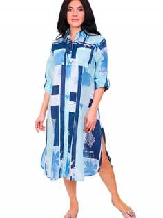 Платье-рубашка женское GANG 19-230-5 голубое 3XL ГАНГ