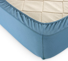 Простыня трикотажная на резинке 140х200х20, цвет голубая ель Текс Дизайн