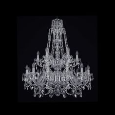 Хрустальная люстра 1411/12+6/300/XL-99/2d Ni Bohemia Ivele Crystal