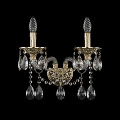 Хрустальное настенное бра 16113B/2/165/XL G Bohemia Ivele Crystal