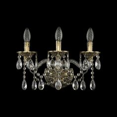Хрустальное настенное бра 16113B/3/165 GB Bohemia Ivele Crystal