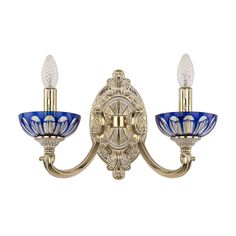 Хрустальное настенное бра 7209B10/2/175 GW P Clear-Blue/H-1H Bohemia Ivele Crystal