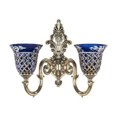 Хрустальное настенное бра 7203B13/2/175 GB P2 U Amber-Blue/H-1J Bohemia Ivele Crystal