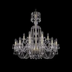 Хрустальная люстра 1402/12+6/300/XL-90 G Bohemia Ivele Crystal
