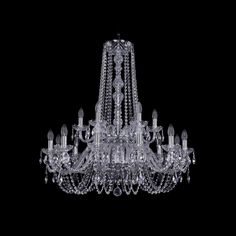 Хрустальная люстра 1402/12+6/300/h-91/2d Ni Bohemia Ivele Crystal