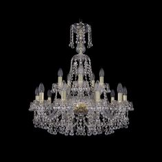 Хрустальная люстра 1409/10+5/240/XL-77 G Bohemia Ivele Crystal