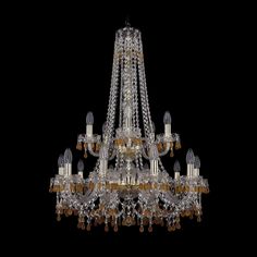 Хрустальная люстра 1410/10+5/240/h-91/2d G V1003 Bohemia Ivele Crystal