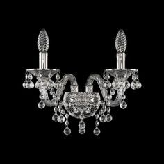 Хрустальное настенное бра 16109B/2/165 Ni Bohemia Ivele Crystal