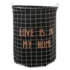 Корзина для белья Love Is In My Home (350*450мм) черная