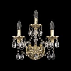 Хрустальное настенное бра 16113B/2+1/141 G Bohemia Ivele Crystal