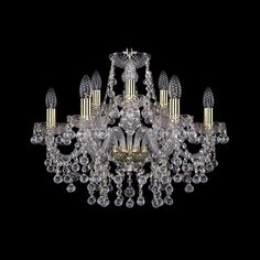 Хрустальная люстра 1409/6+3/195 G Bohemia Ivele Crystal