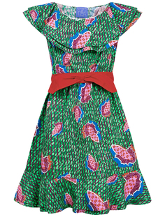 Платье STELLA JEAN цв. зеленый/красный/розовый/синий, р. 152