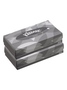Набор Бумажные салфетки для лица Kleenex, в серой коробке, 18.6х21.6 см, 100х2 уп