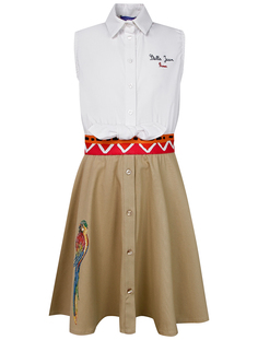 Платье STELLA JEAN цв. бежевый/белый, р. 128