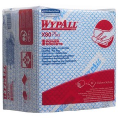 Салфетки хозяйственные X80 Plus, 34.5х33.5 см, синий, 30 шт/уп, WYPALL