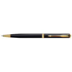 Parker Шариковая ручка Parker Sonnet Slim Lacquer Black GT, толщина линии М, позолота 23К