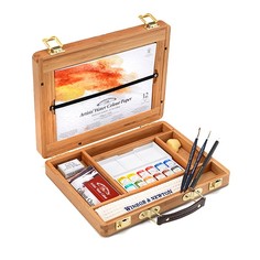 Набор акварели Winsor&Newton "Artist" 12 мал кюв + аксессуары в бамбуковой кор