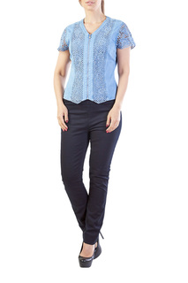 Блуза женская LAFEI-NIER G34614RB-J голубая 3XL