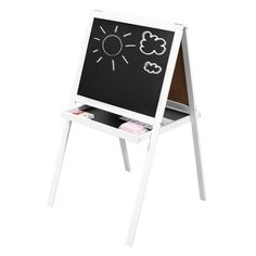 Мольберт детский KETT-UP ECO с магнитной доской и ящиком, дерево, белый/белый