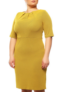 Повседневное платье женское Olenny 1092 МИНИАТО желтое 52