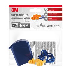 Вкладыши противошумные 3М многоразовые со шнурком в пластиковом контейнере, 1271 3M