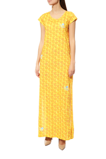 Повседневное платье женское Ultrachic DG30 HONEY+EMBROIDERY желтое XS Ultrachic