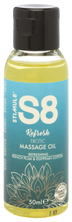 Массажное масло S8 Massage Oil Refresh с ароматом сливы и хлопка 50 мл. Stimul8