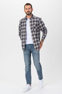 Рубашка мужская F5 201005_07326 синяя 52