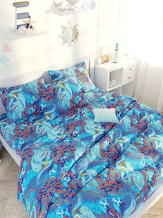 Пододеяльник Сказка -Золотая рыбка- евро на молнии 200х215 см